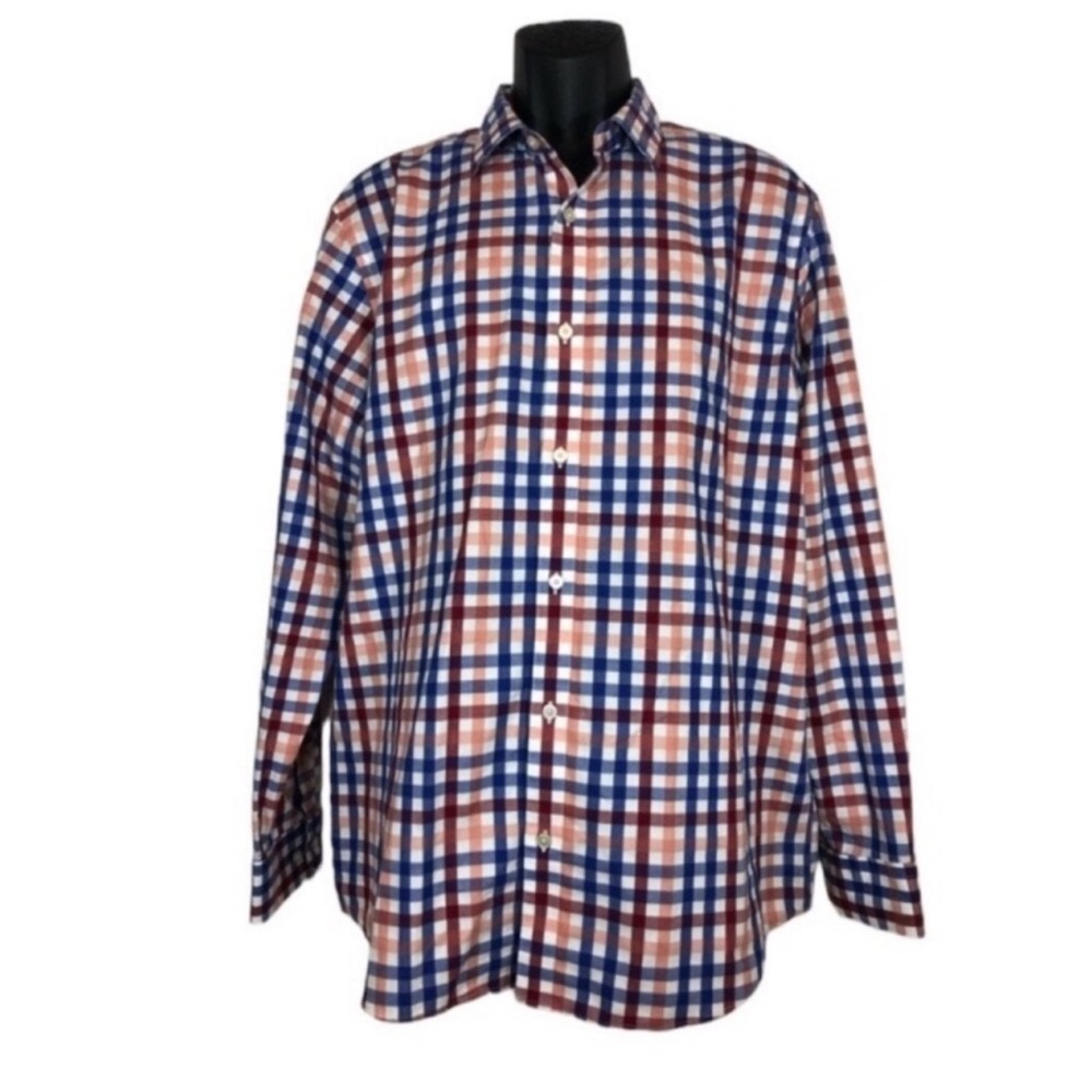 Banana Republic Slim Fit Dress Shirt NWOT Size XL 17-17.5 Red White & Blue